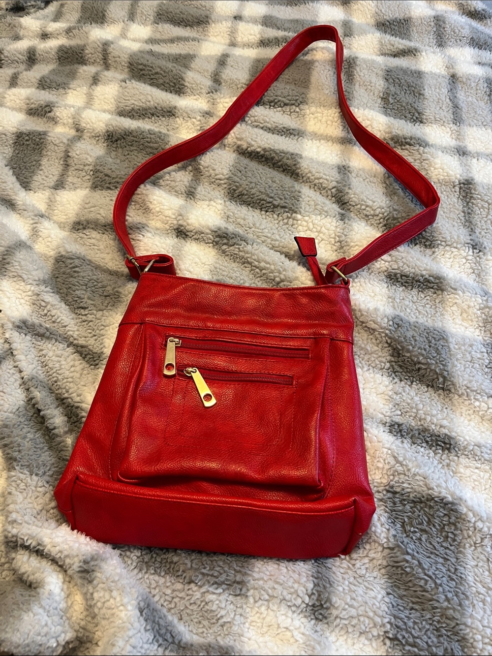 Classic Red Crossbody Bag - Women's Everyday Shoulder Bag